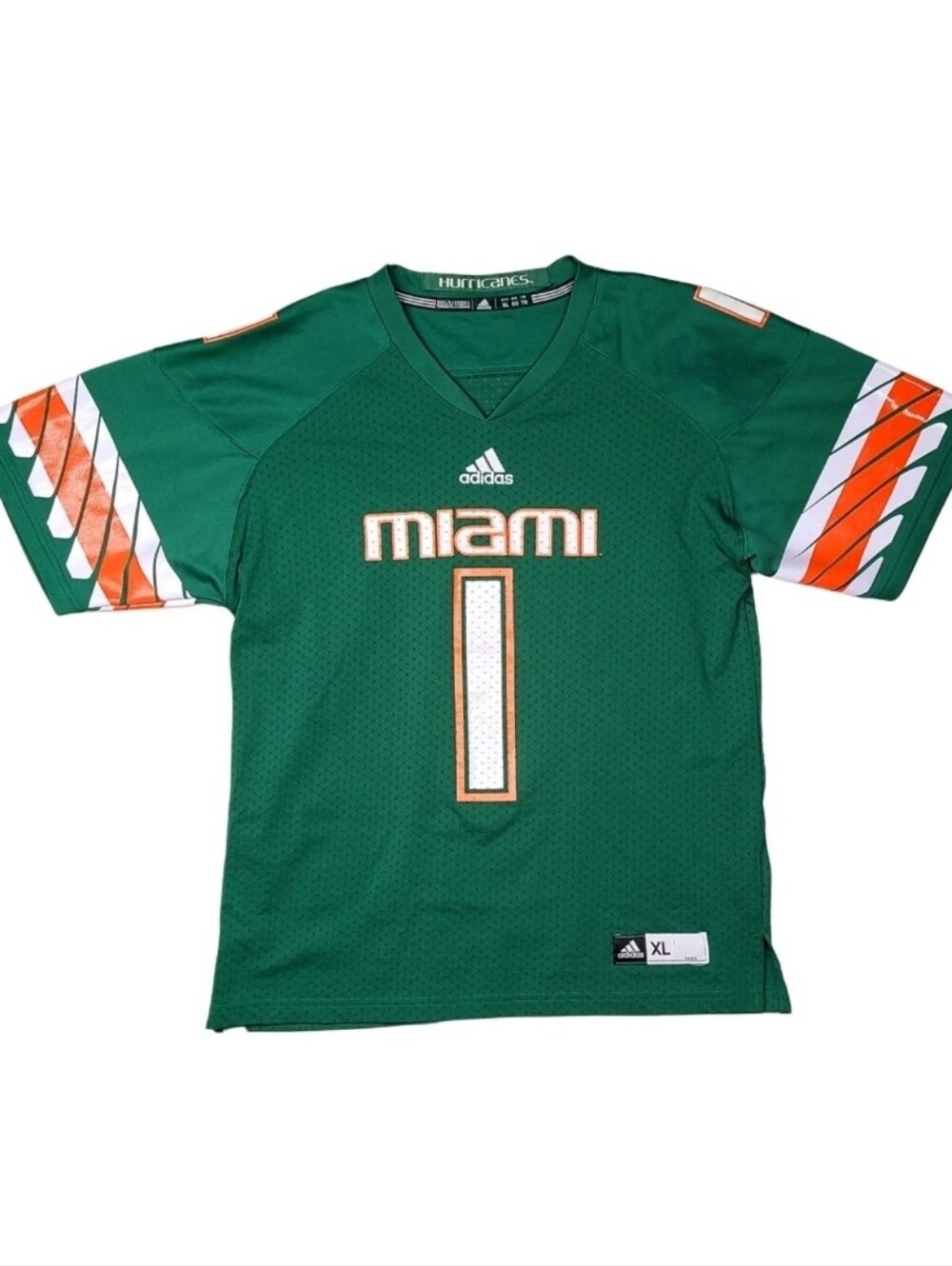 Miami Hurricanes #1 Adidas Youth Football Jersey Size XL Green NCAA